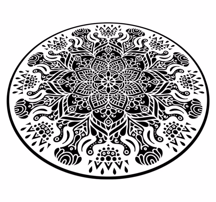 Vinyl teppich mandala mit filigranem design - TenStickers