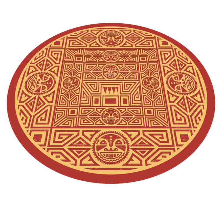 Vinyl Teppich Mandala stammes-Kreis - TenStickers