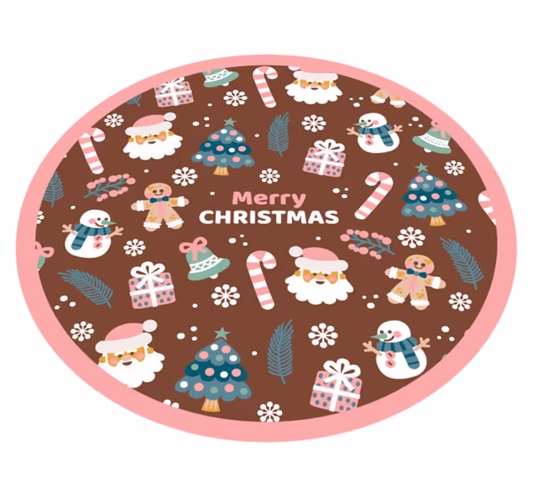 Vinyl Teppich Weihnachten festlicher runder kreis - TenStickers