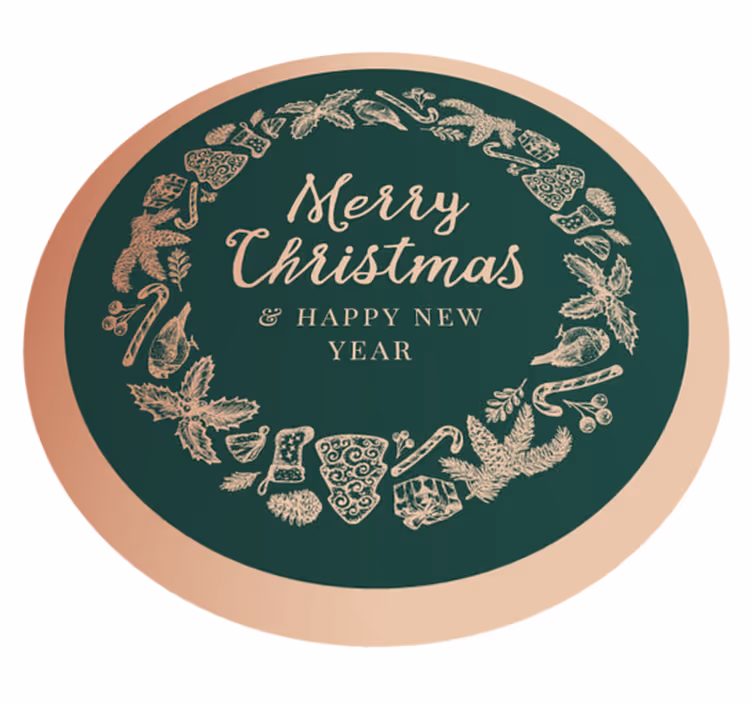Vinyl Teppich Weihnachten festlicher grußkreis - TenStickers