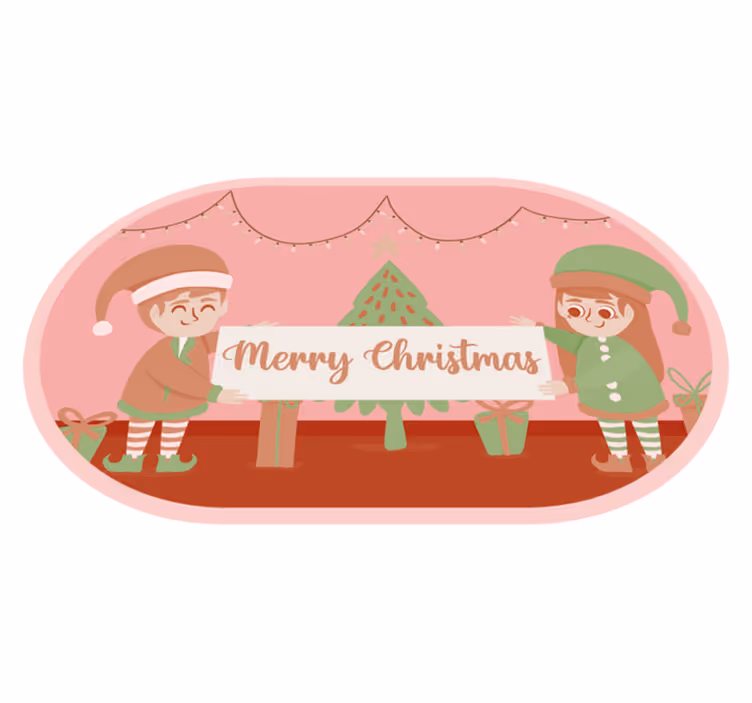 Vinyl Teppich Weihnachten festliche elfenszene - TenStickers