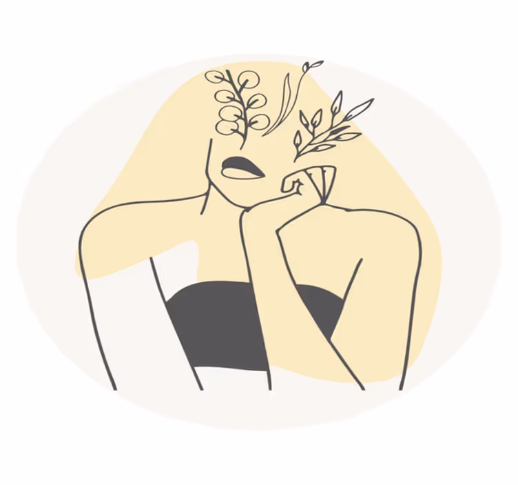 Vinyl Teppich Blumen elegante strichzeichnungen - TenStickers