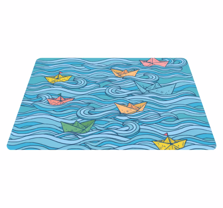 Vinyl Teppich Kinderzimmer segelpapierboote - TenStickers