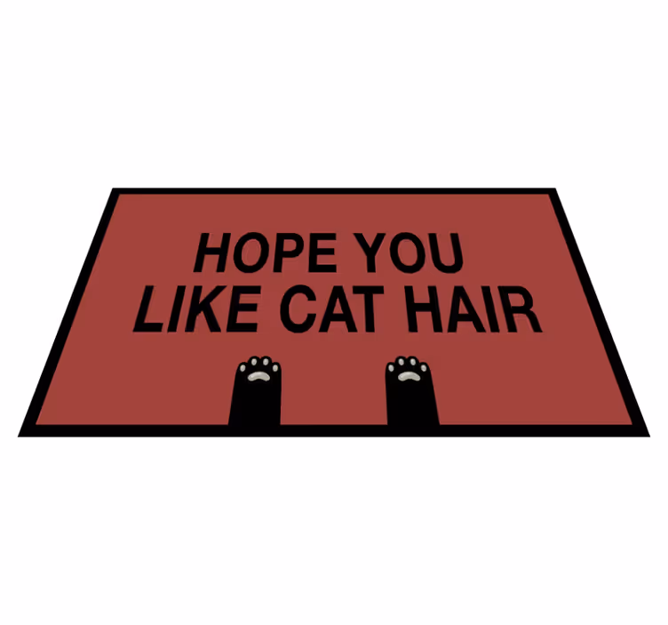 Vinyl Teppich Spruch katzenhaar-humor - TenStickers