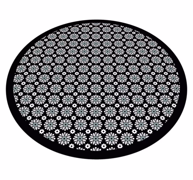 Vinyl Teppich Blumen blumenmuster, rund - TenStickers