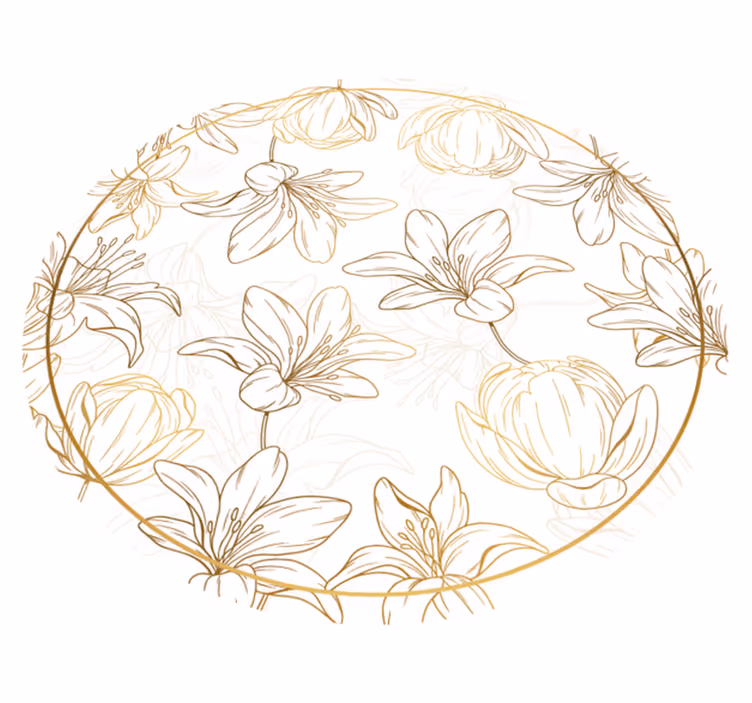 Vinyl Teppich Blumen florales kreismuster - TenStickers