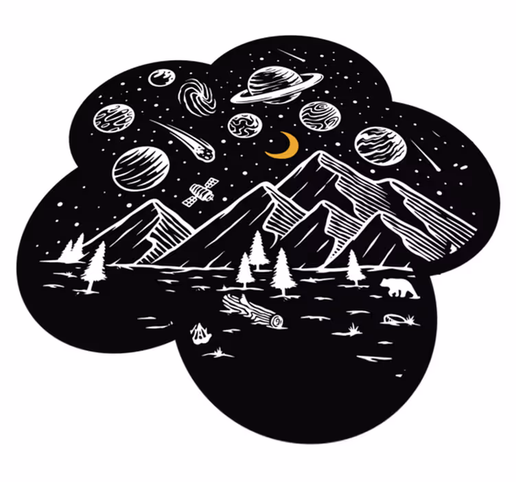Vinyl Teppich Spiele weltraum-abenteuerszene - TenStickers