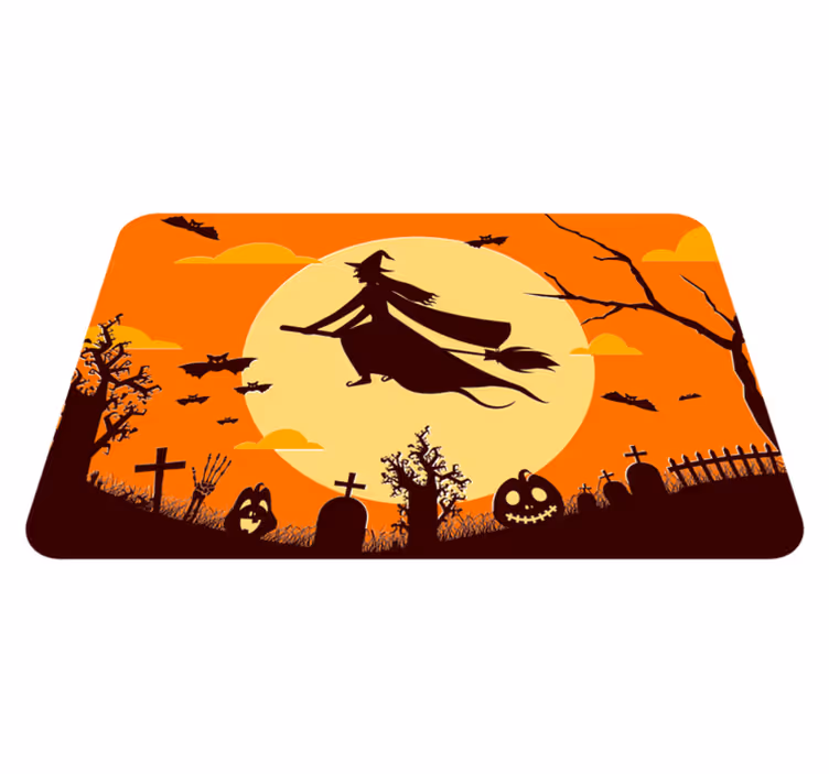 Vinyl teppich halloween mit gruseliger silhouette - TenStickers