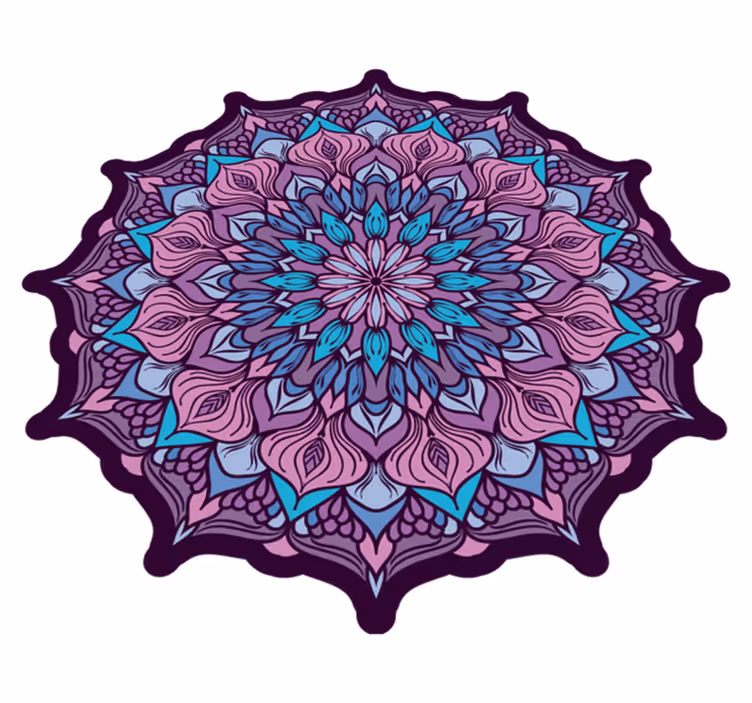Vinyl teppich mandala mit filigranem mandala-detail - TenStickers