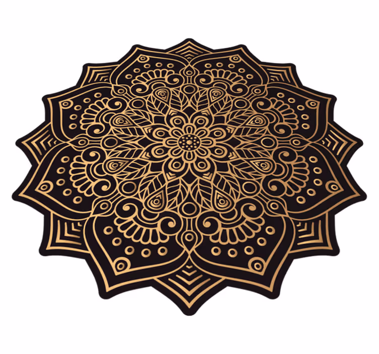 Vinyl teppich mandala mit filigranem overlay - TenStickers