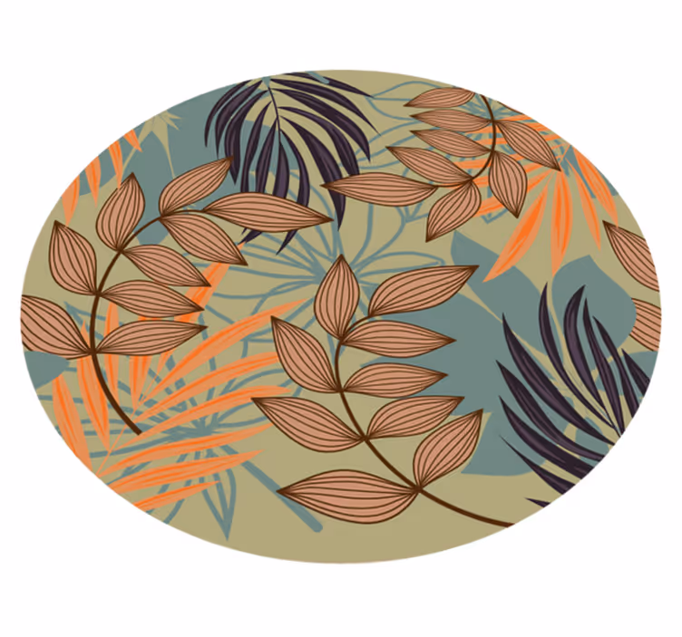 Vinylteppich Blumen Blätter auf zweigen - TenStickers