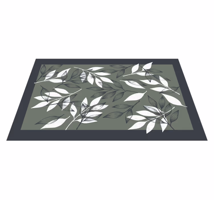Vinyl Teppich Blumen blattiges botanisches muster - TenStickers
