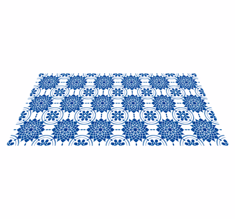 Vinyl Teppich Fliesenoptik ornamentales medaillon - TenStickers