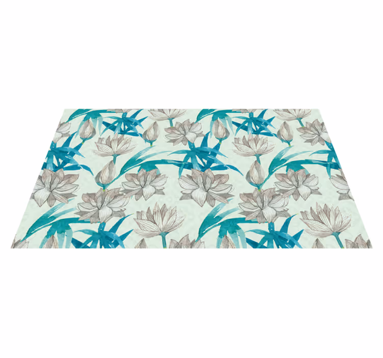 Vinyl Teppich Blumen florale pastelltöne - TenStickers