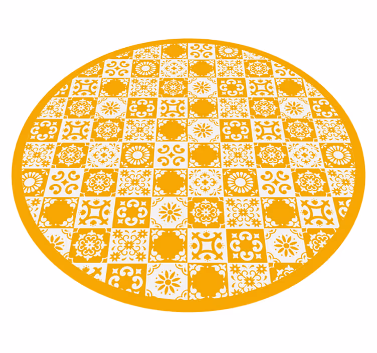 Vinyl Teppich Fliesenoptik verziertes kreisförmiges mosaik - TenStickers