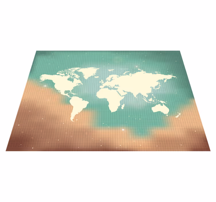 Vinyl Teppich Weltkarte weltkartenillustration - TenStickers