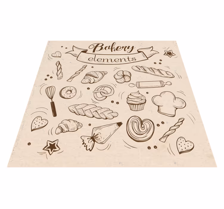 Vinylteppich kindlich bäckerei themen-illustration - TenStickers