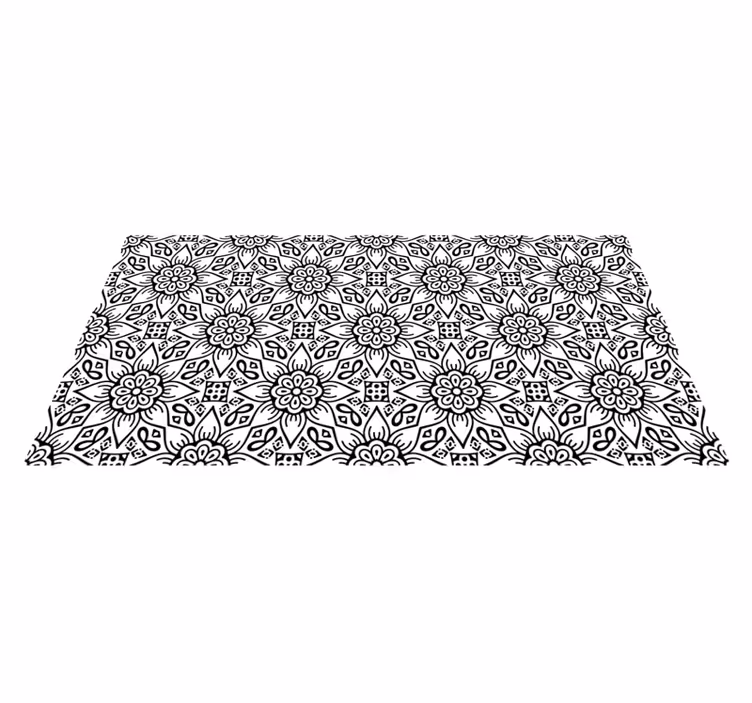 Vinyl Teppich Mandala botanisches motiv - TenStickers