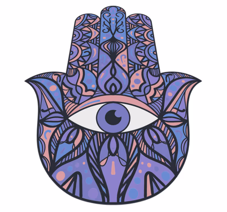 Vinyl Teppich Mandala hamsa hand motiv - TenStickers
