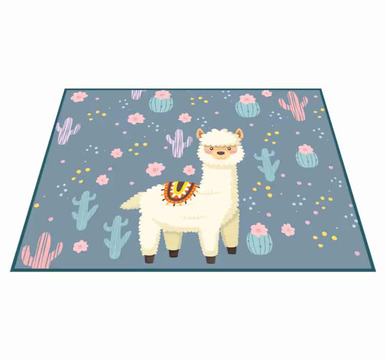 Vinyl Teppich Kinder lama-spielzeit - TenStickers