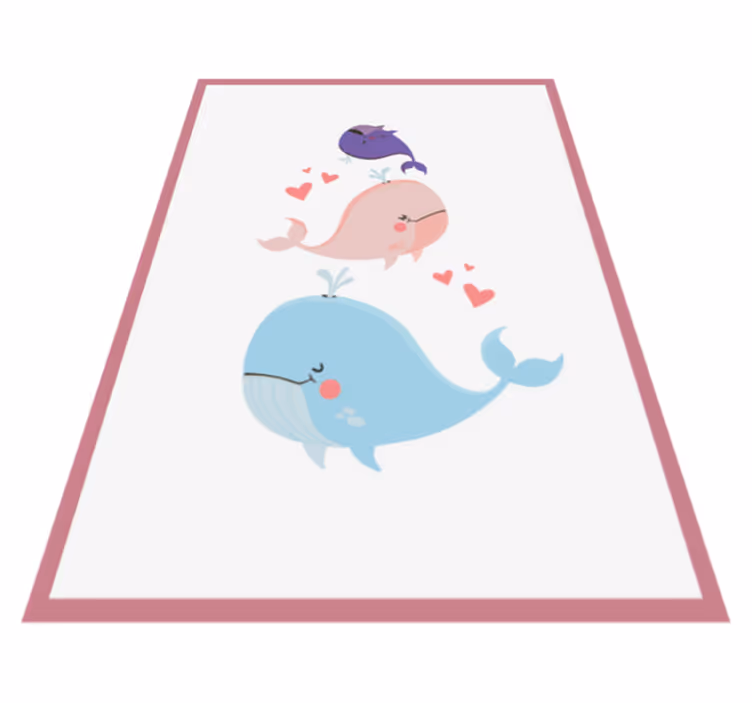 Vinyl Teppich Baby wunderliche wale illustration - TenStickers