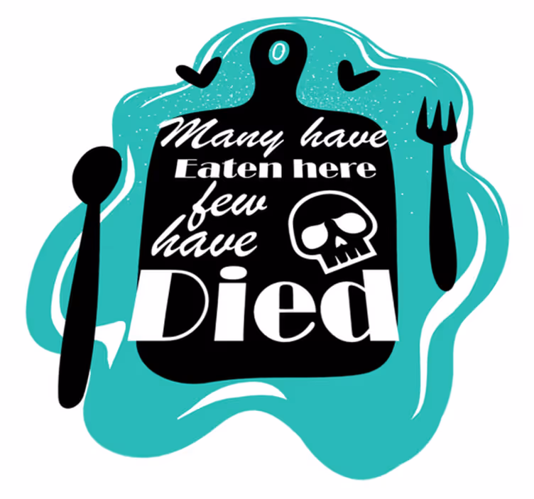 Vinyl Teppich Spruch hier gegessen gestorben - TenStickers