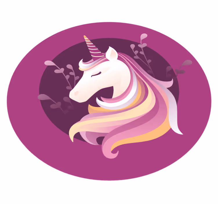 Vinyl Teppich Kinder einhorn kreismotiv - TenStickers