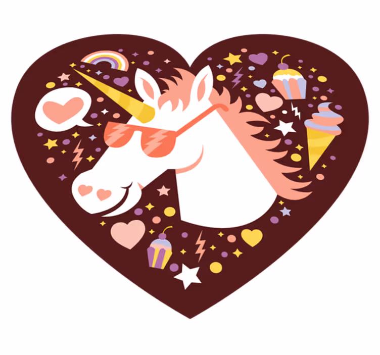 Vinyl Teppich Kinderzimmer einhorn-herz-matte - TenStickers