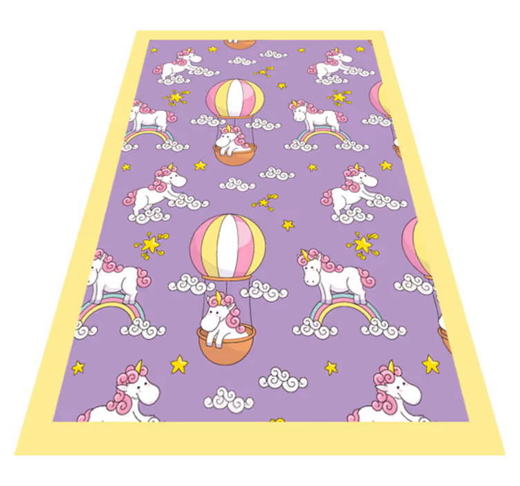 Vinyl Teppich Kinderzimmer verspieltes einhornmuster - TenStickers