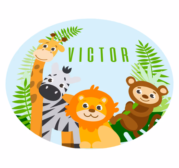 Vinyl Teppich mit Namen anpassbare safari - TenStickers