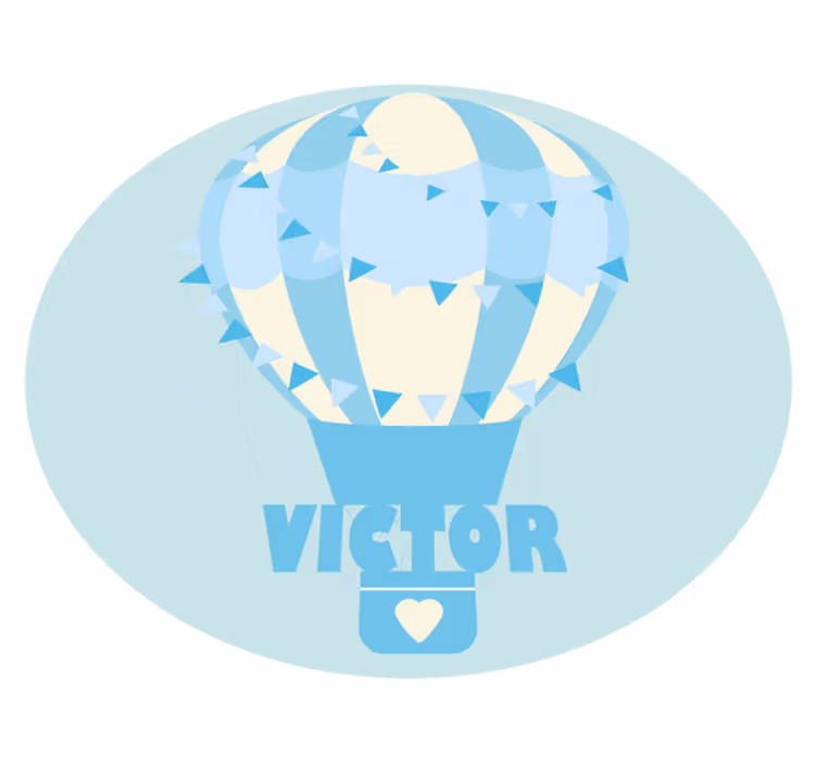 Vinyl Teppich mit Namen personalisierbarer ballon - TenStickers
