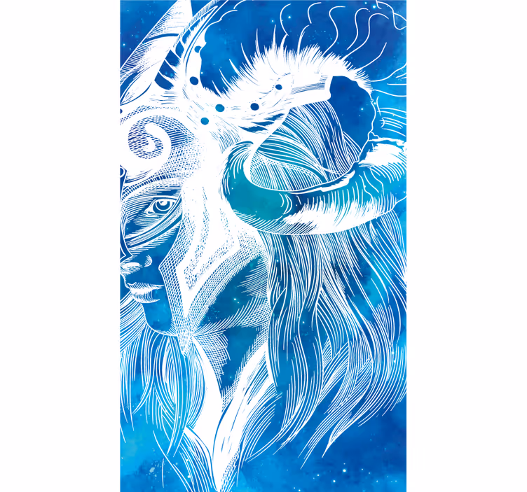 Vinyl Teppich Tiere mythische ziegenillustration - TenStickers