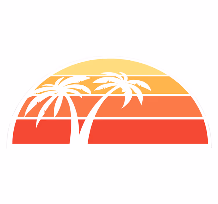 Vinyl Teppich Natur sonnenuntergang palmen design - TenStickers