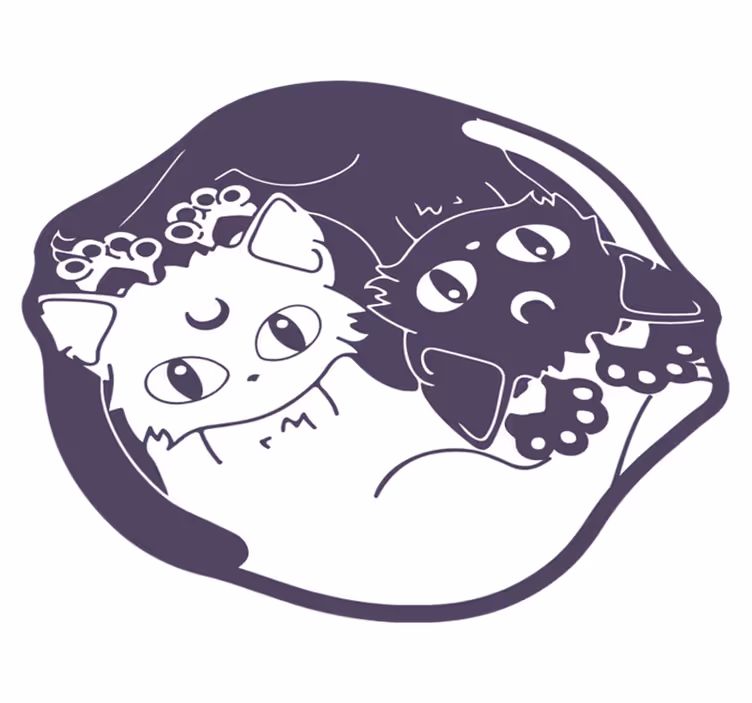 Vinyl Teppich Kinder verspieltes katzenduo - TenStickers