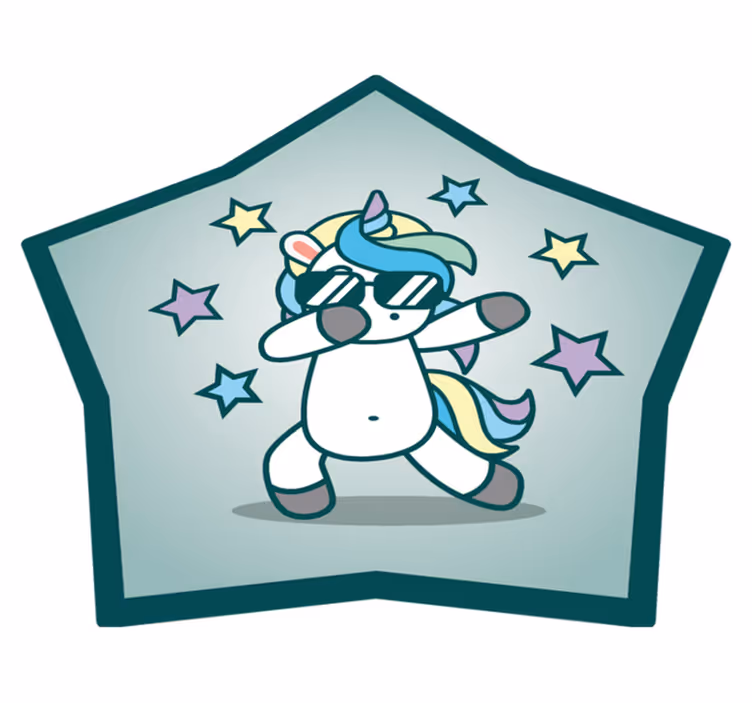 Vinyl Teppich Kinderzimmer cooler einhornstern - TenStickers