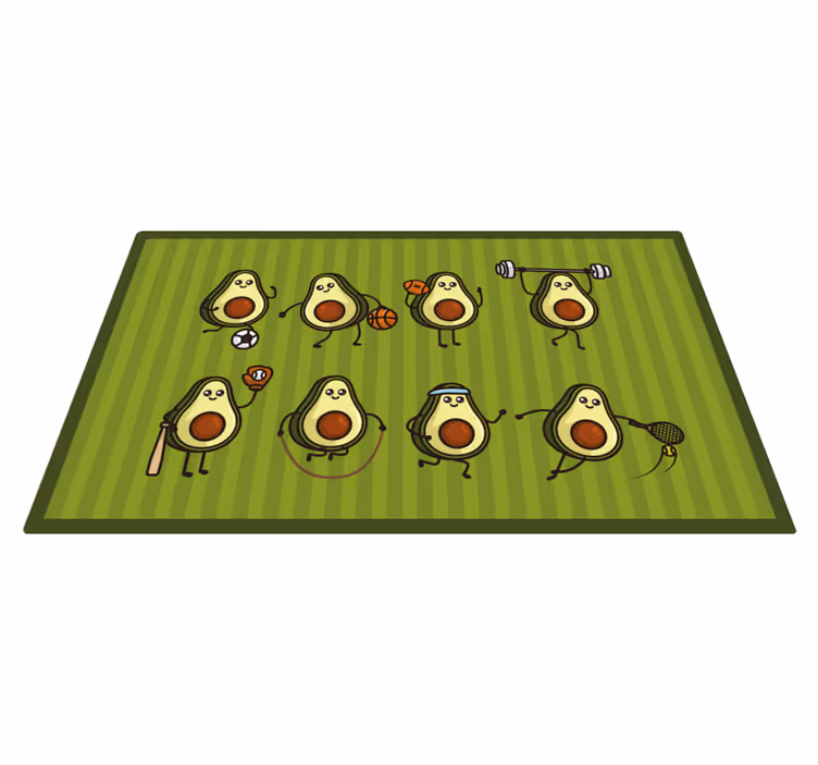 Vinylteppich kindlich avocado-figuren - TenStickers
