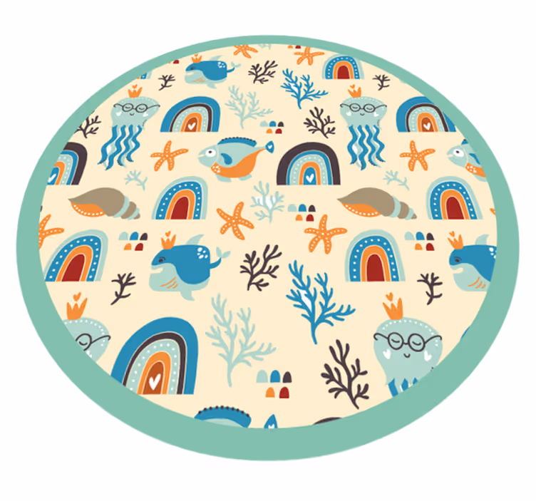 Vinyl Teppich Kinderzimmer spielzeit mit meereslebewesen - TenStickers