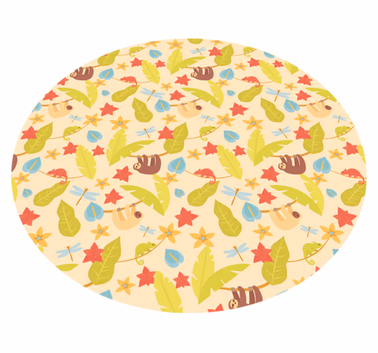Vinylteppich kindlich herbst viecher rund - TenStickers
