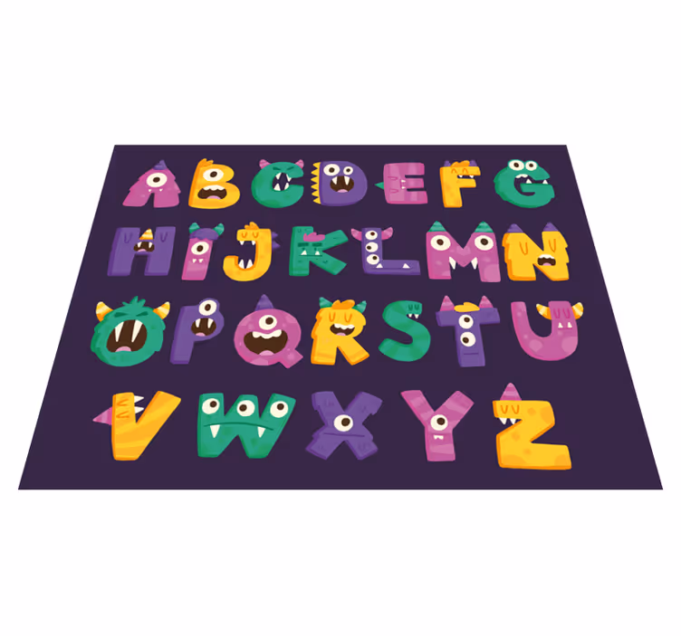 Vinyl Teppich Alphabet buchstaben-Monster - TenStickers