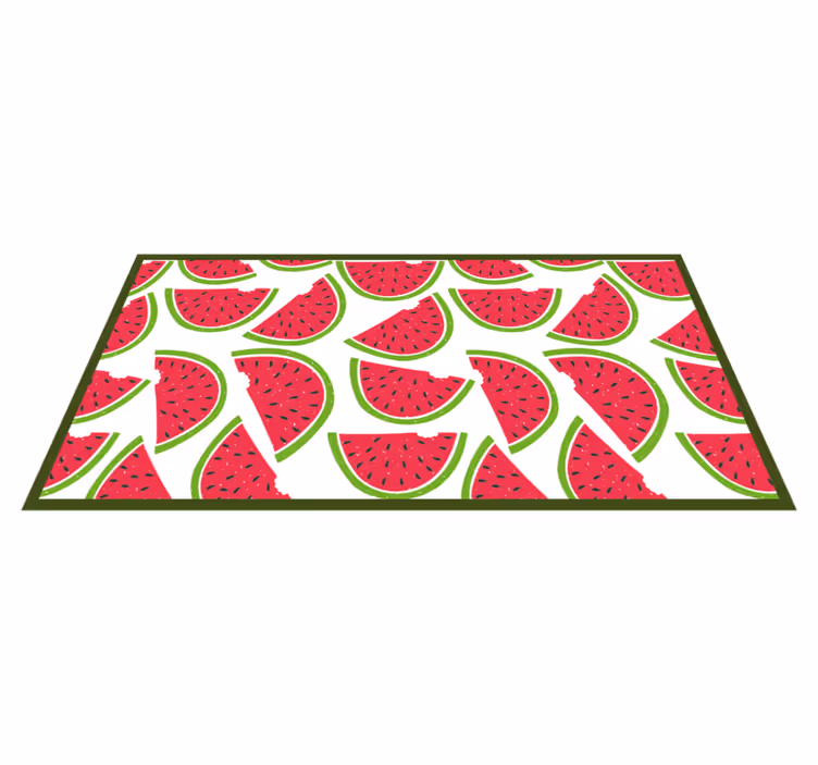 Vinyl Teppich Blumen wassermelonenscheibenmuster - TenStickers