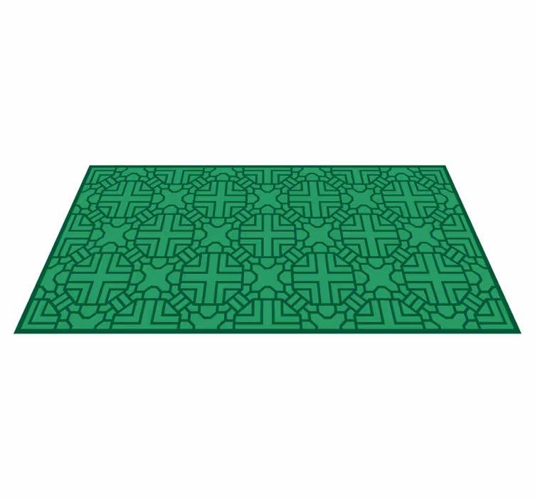 Vinyl Teppich geometrisch geometrisches grünes muster - TenStickers