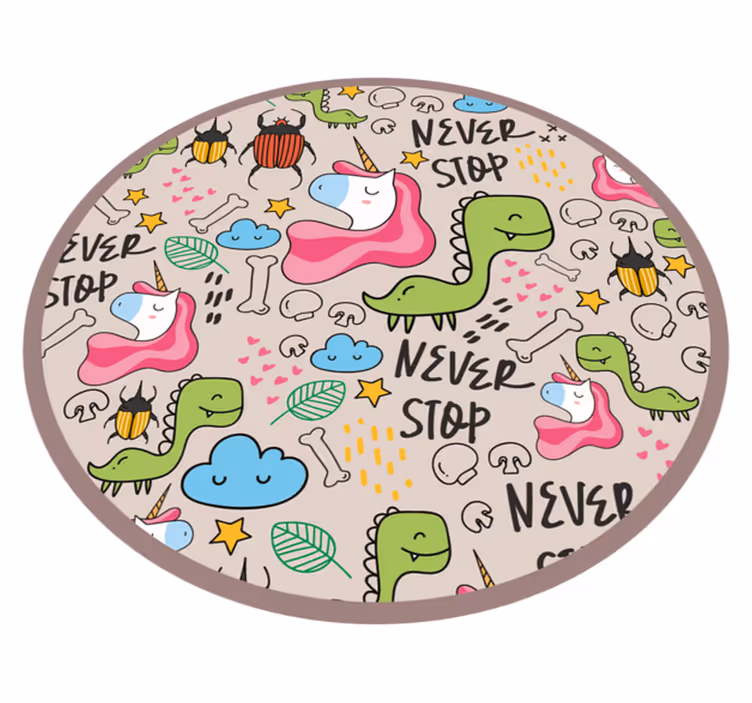 Vinyl Teppich Kinderzimmer verspieltes einhorn-design - TenStickers