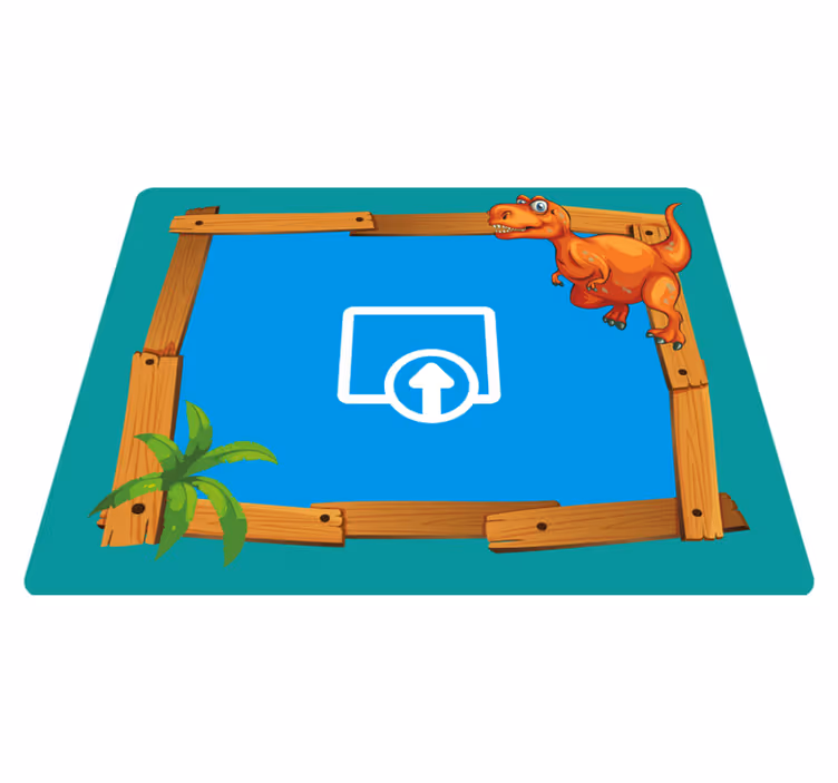 Vinyl Teppich Kinderzimmer anpassbarer dinosaurier - TenStickers