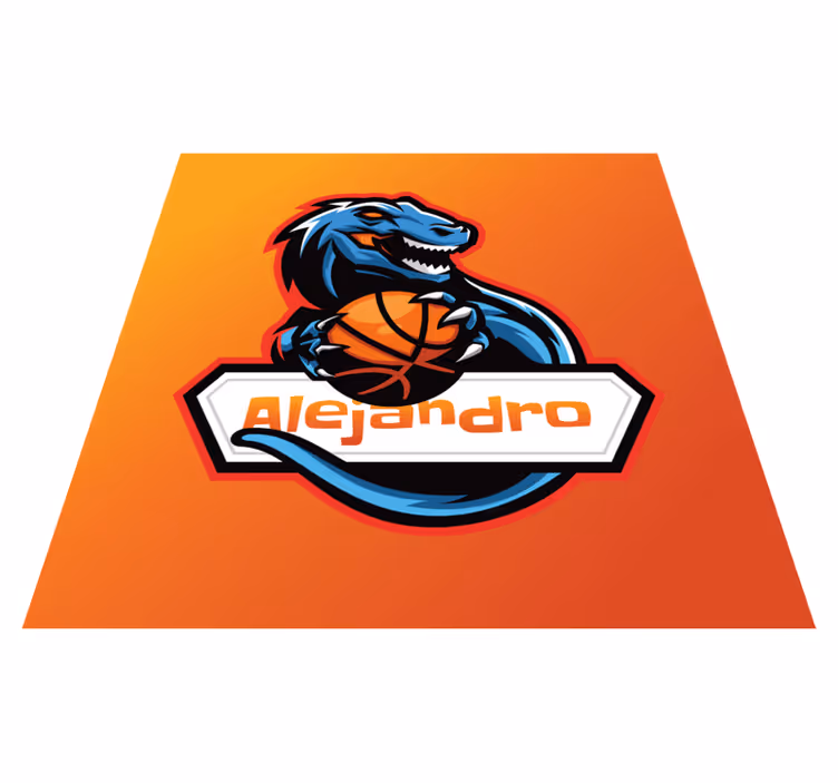 Vinyl Teppich mit Namen basketball-dinosaurier - TenStickers