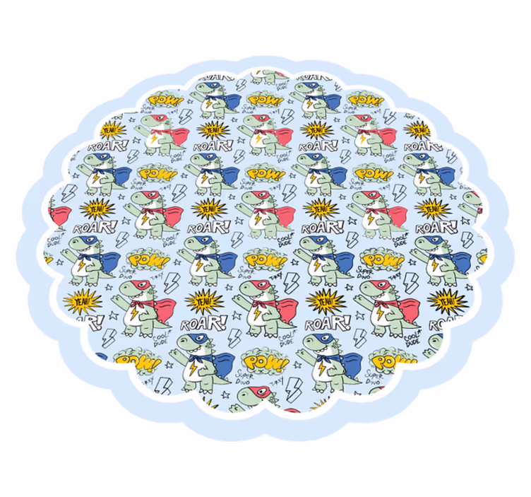 Vinyl Teppich Kinder superhelden-dinos - TenStickers
