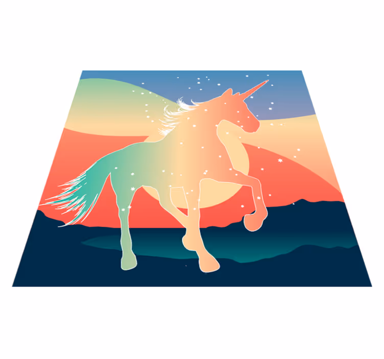 Vinyl Teppich Kinderzimmer magische einhorn-silhouette - TenStickers