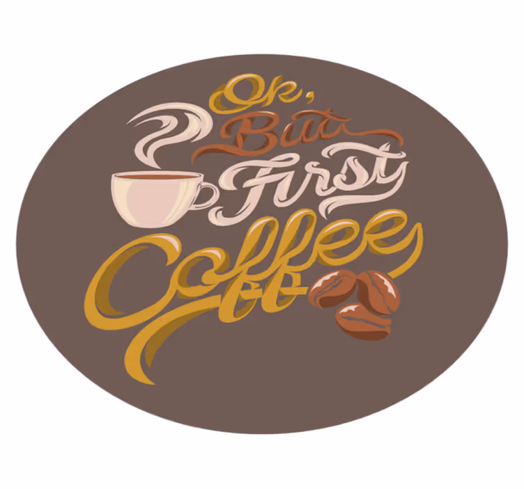 Vinyl Teppich Spruch typografie zum thema kaffee - TenStickers