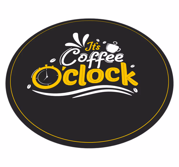 Vinyl teppich spruch kaffeezeit - TenStickers