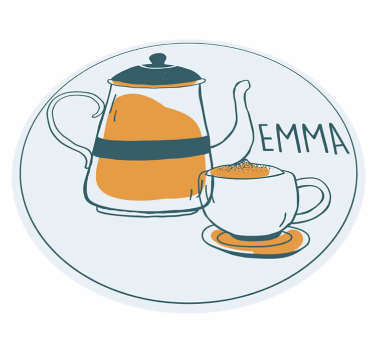 Vinyl Teppich mit Namen personalisiertes kaffeedesign - TenStickers