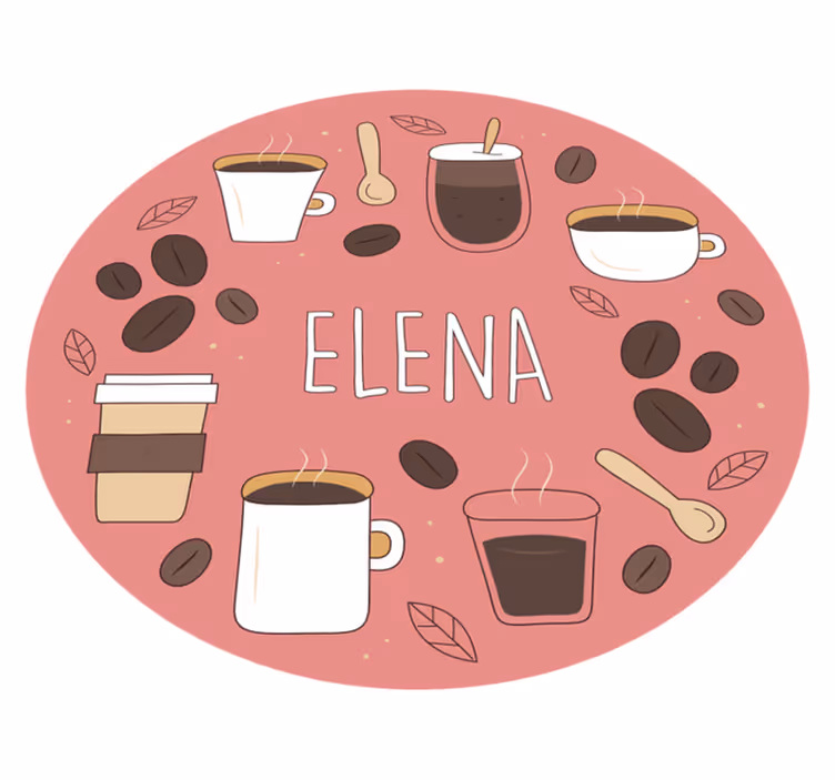 Vinyl Teppich mit Namen personalisierter koffein - TenStickers